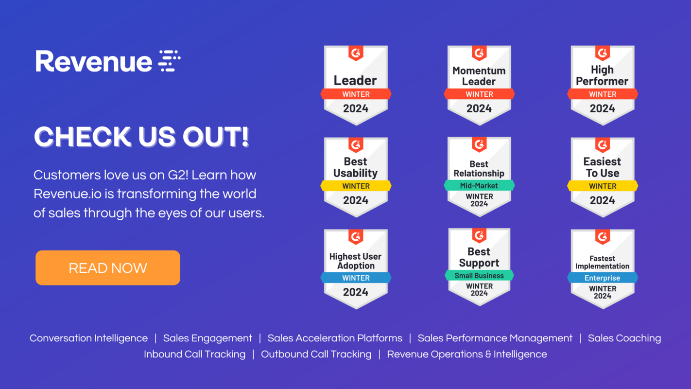 Revenue.io Maintains Leader and Momentum Leader Recognition in G2's Winter 2024 Reports