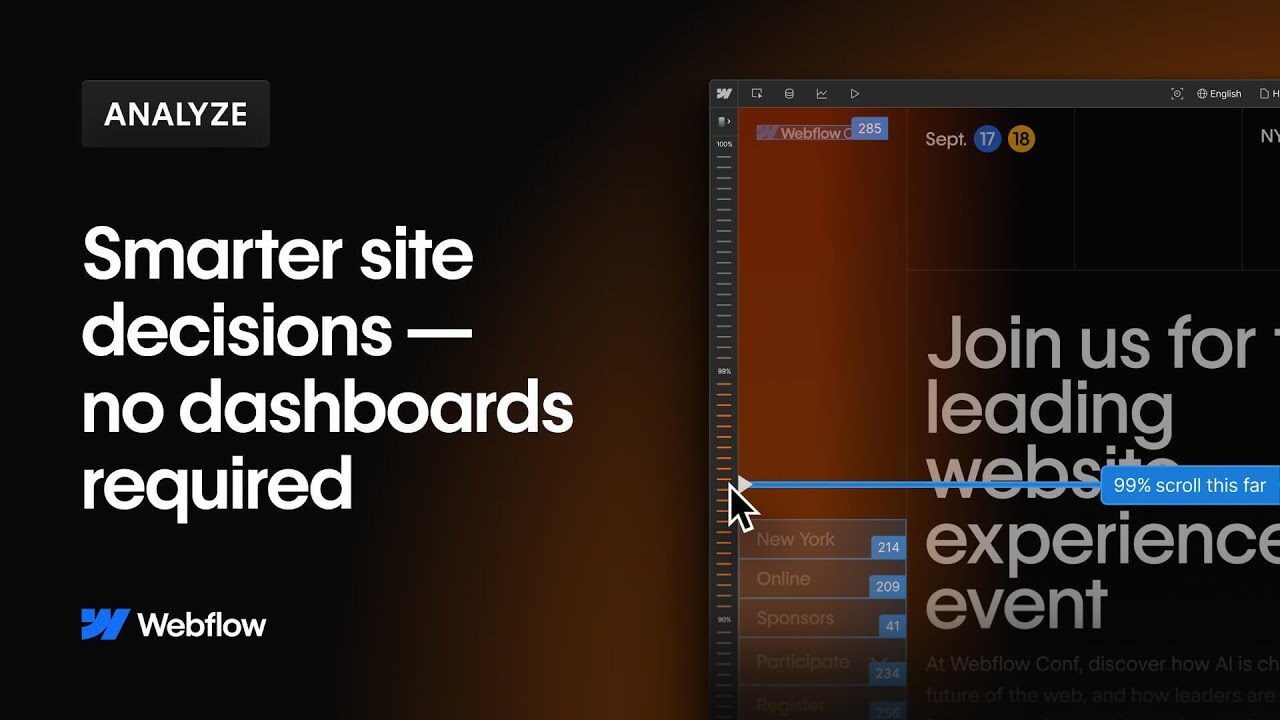 Meet Webflow Analyze – Visual Web Analytics, Right on the Canvas 🔍📊