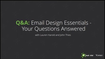 Email Design Essentials - Your Questions Answered