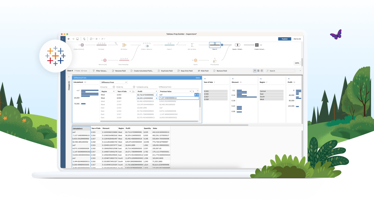 Now Available in Tableau 2023.2: Multi-Row Calculations, Line Patterns, and more