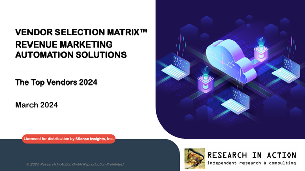 VENDOR SELECTION MATRIX REVENUE MARKETING AUTOMATION SOLUTIONS