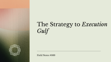 The Strategy to Execution Gulf