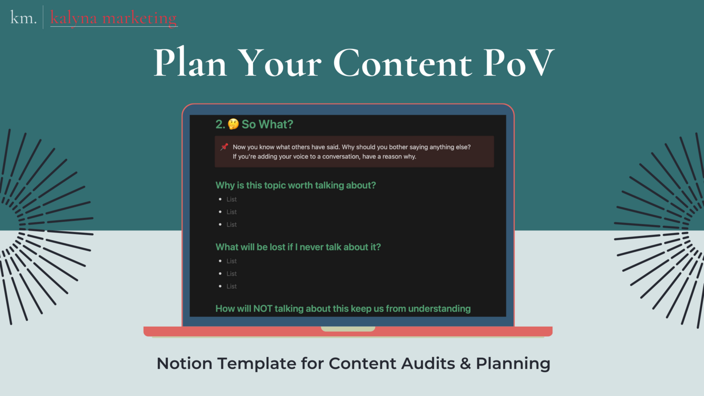 So What? - Content PoV Planning