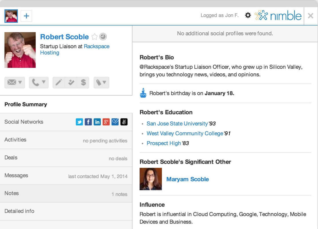 Contacts Widget for Safari, HootSuite and Chrome