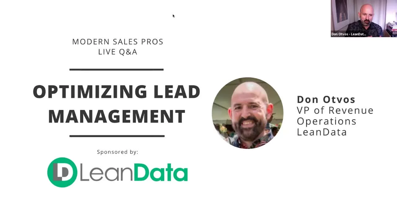 Live Q&A with Don Otvos: Optimizing Lead Management 