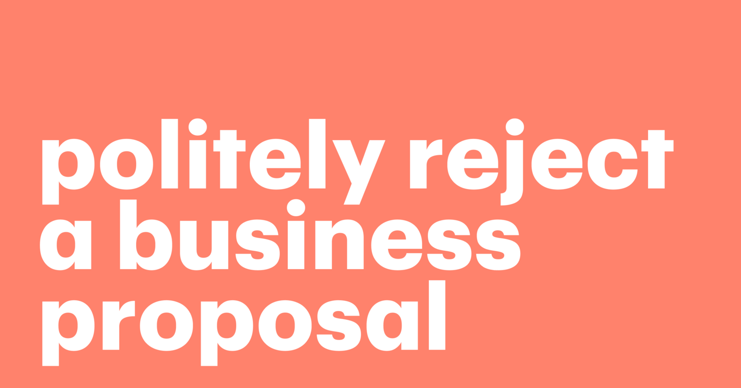 How to Politely Reject a Business Proposal