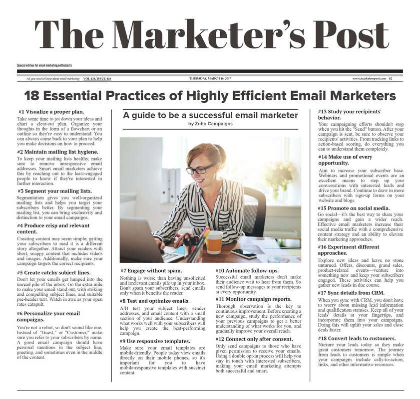18 ESSENTIAL  PRACTICES OF HIGHLY EFFECIENT EMAIL MARKETERS