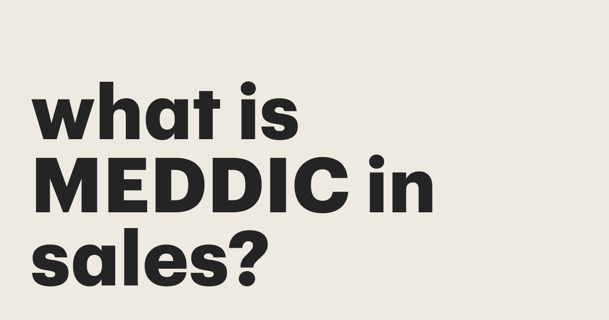 What is MEDDIC in sales?