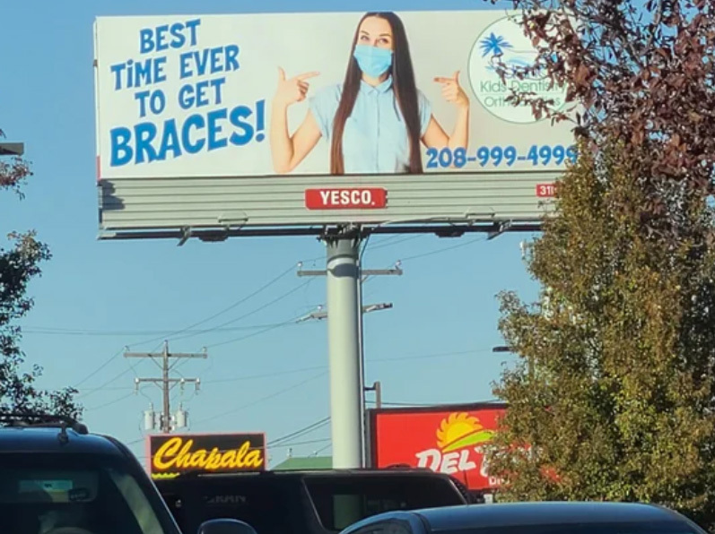 "Best Time For Braces" clever billboard - Swipe File