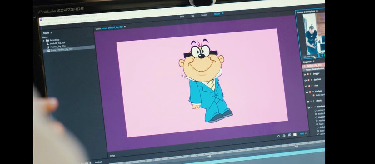 Animating the Classic "Danger Mouse" Character Penfold Live on Air