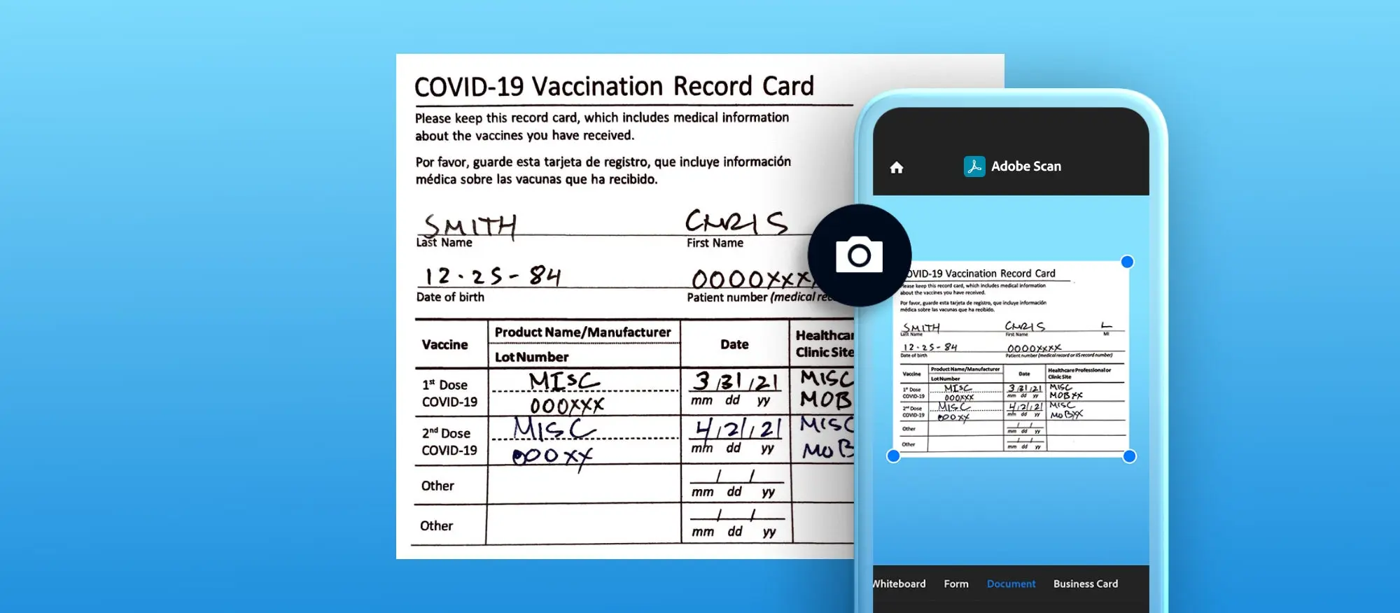 Scan and save your vaccine card with Adobe Scan