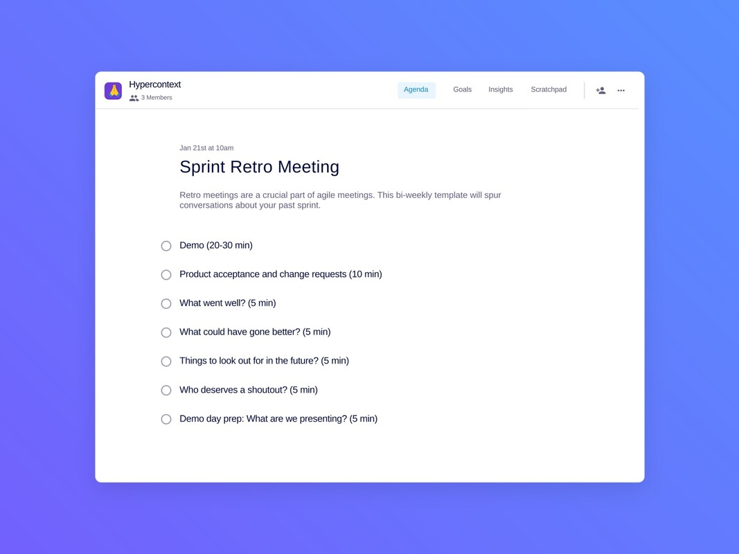 Sprint retro meeting template (7 topics and ideas) | Spinach
