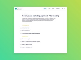 Revenue and marketing alignment: pillar meeting template (7 topics and ideas) 