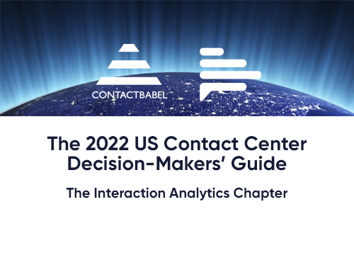 Contact Center Decision-Makers' Guide (Interaction Analytics Chapter)