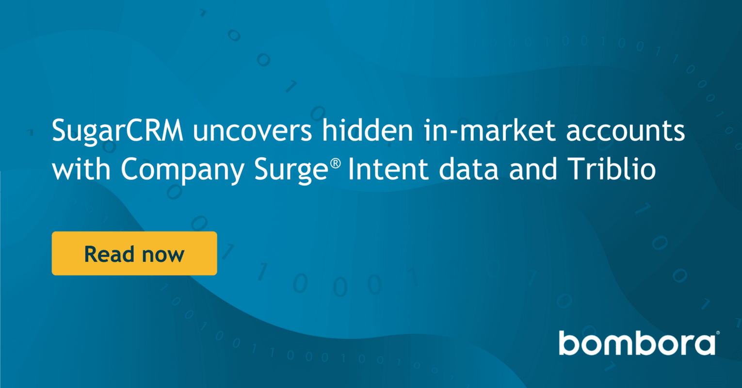 SugarCRM uncovers hidden in-market accounts with Bombora and Triblio