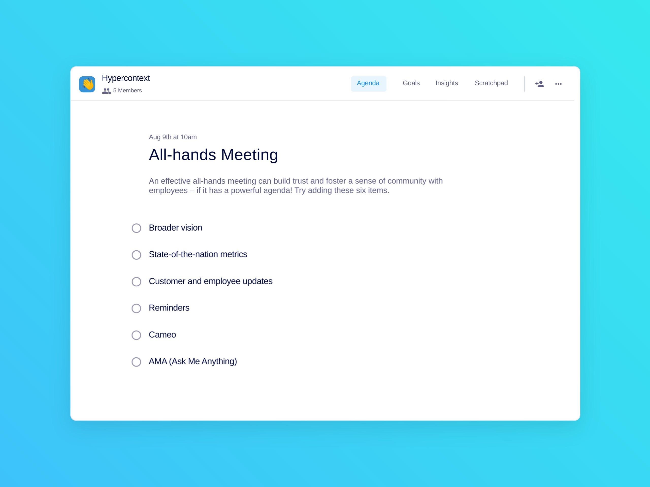 All-hands meeting template (6 topics and ideas)