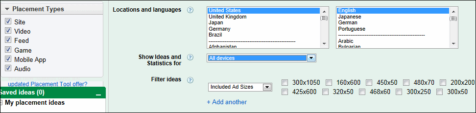 Quick Guide to the Google AdWords Placement Tool