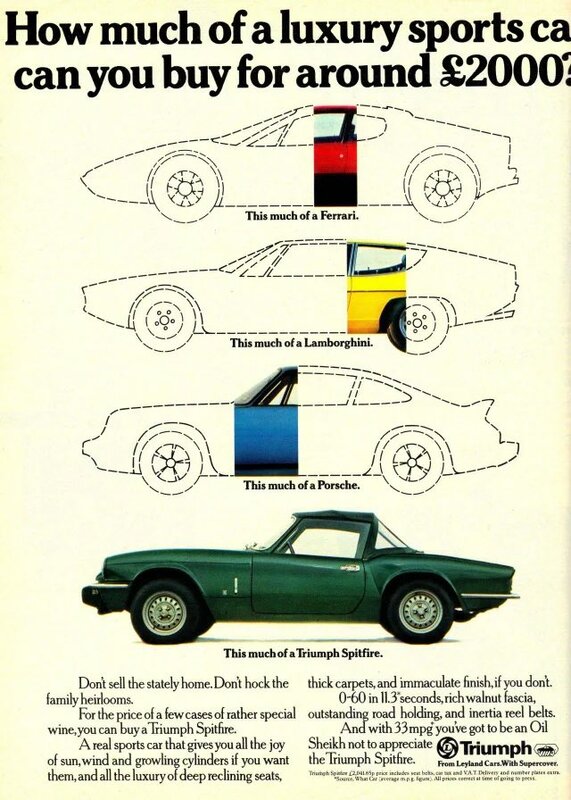 1974 Triumph Spitfire Sports Car Ad - Swipe File