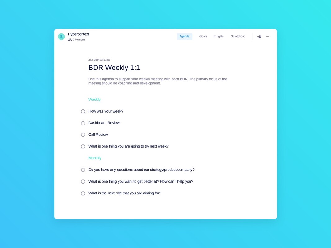 Bdr weekly 1:1 template (7 topics and ideas) 