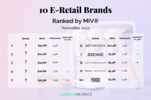 10 Performing E-Retail Brands Ranked by MIV® November 2022
