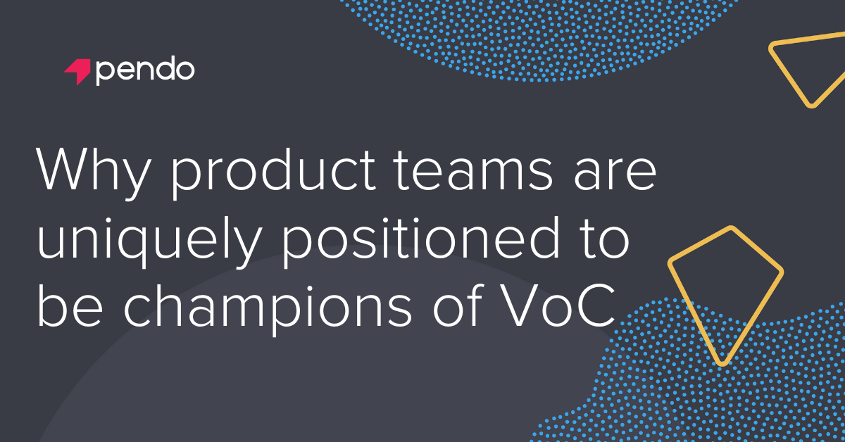 Why product teams are uniquely positioned to champion VoC | Pendo Blog
