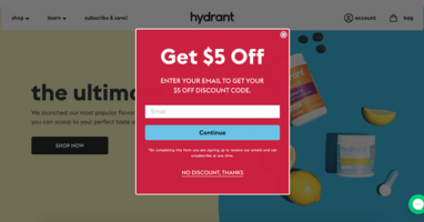 6 Discount Popup Examples to Grow Your Email & SMS Lists