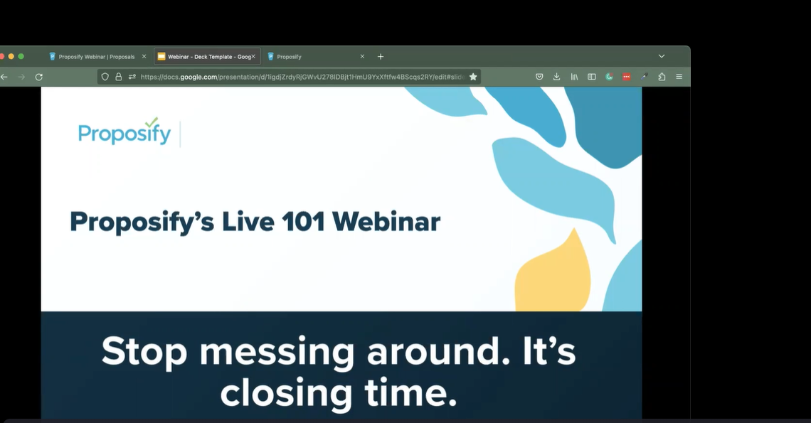 Proposify 101 Training Webinar - Zoom