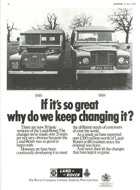Vintage Land Rover ad speaks on innovation - Swipe File