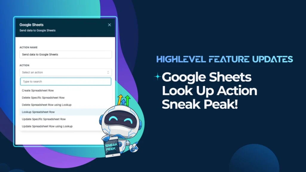 Google Sheets Look Up Action Sneek Peak!
