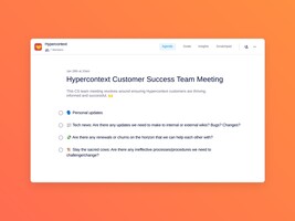 Hypercontext customer success team meeting template (4 topics and ideas) | Spinach