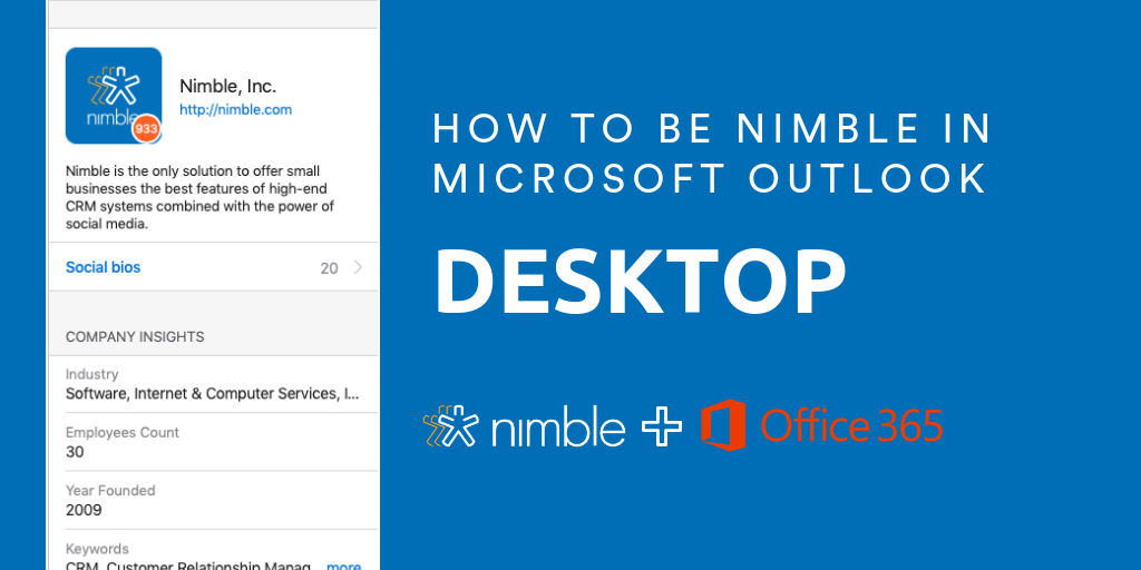 How to Use the Nimble Smart Contacts Add-in For Outlook Desktop
