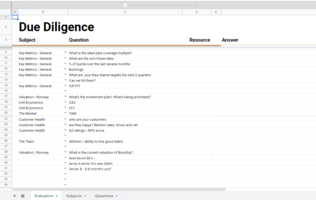 Company Evaluation - Due Diligence Template