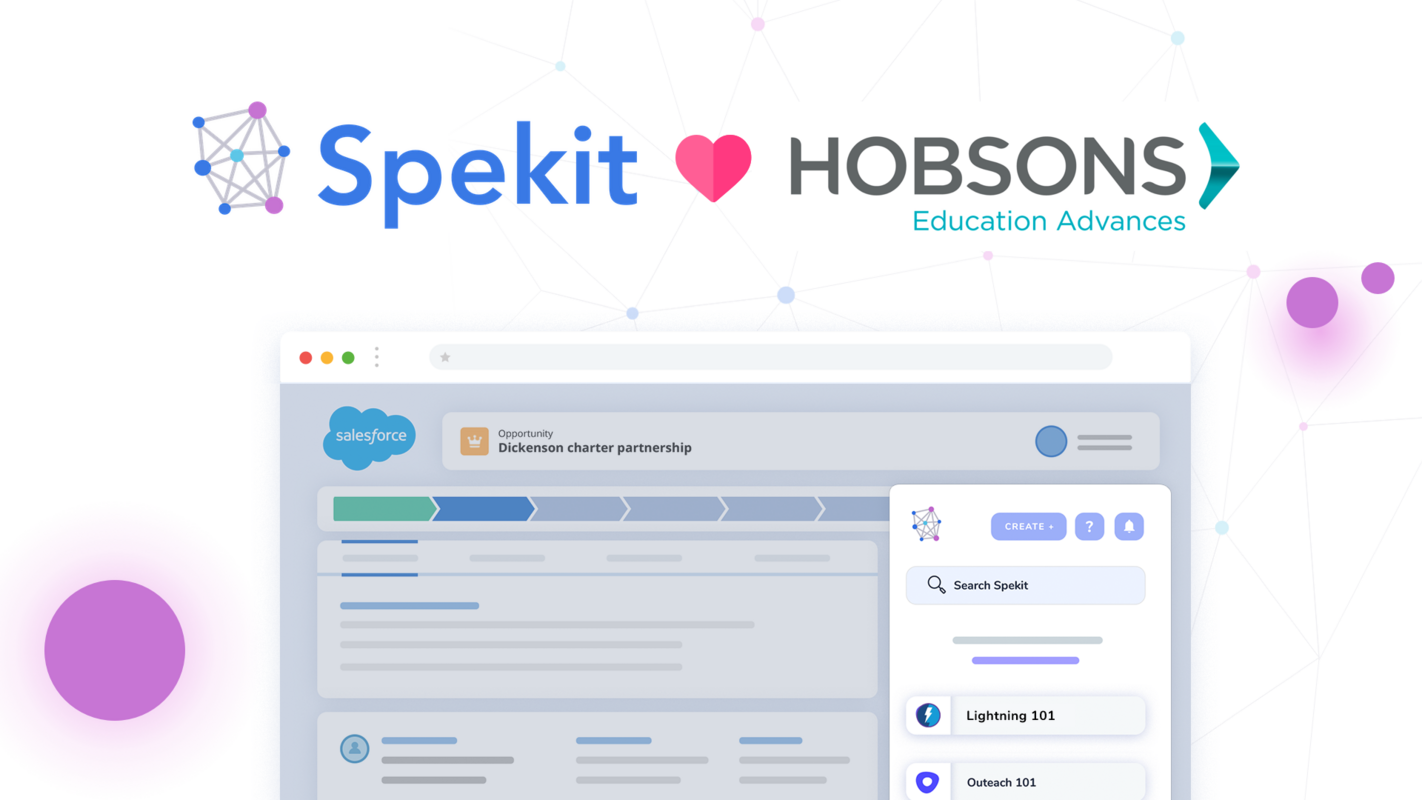 Hobsons improves knowledge retention, reduces support tickets and drives adoption in Salesforce with Spekit