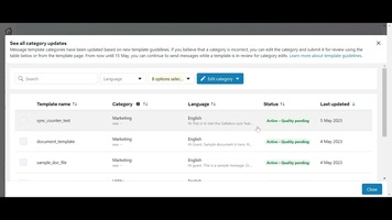 WhatsApp template New Category Appeal in Facebook business Manager