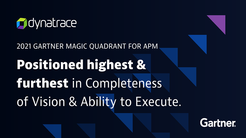 Dynatrace again named a Leader in 2021 Gartner Magic Quadrant for APM