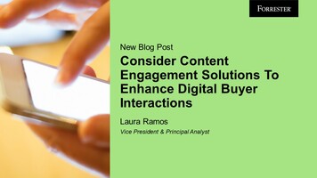 Consider Content Engagement Solutions To Enhance Digital Buyer Interactions