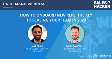 How to Onboard New Reps: The Key to Scaling Your Team in 2020