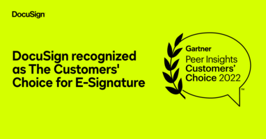 DocuSign Named Customers' Choice in 2022 Gartner® Peer Insights™ 'Voice of the Customer': Electronic Signature