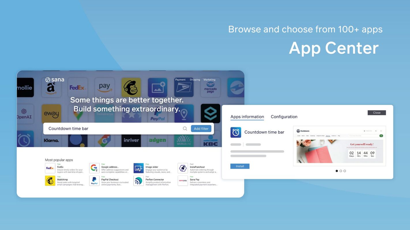 Introducing the Sana Commerce Cloud App Center: Browse and choose from 100+ apps