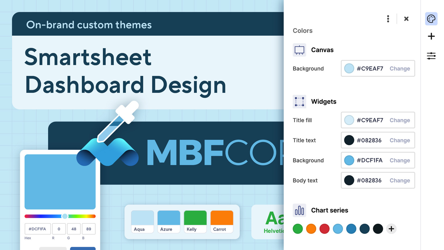 Smartsheet dashboard design: On-brand custom themes