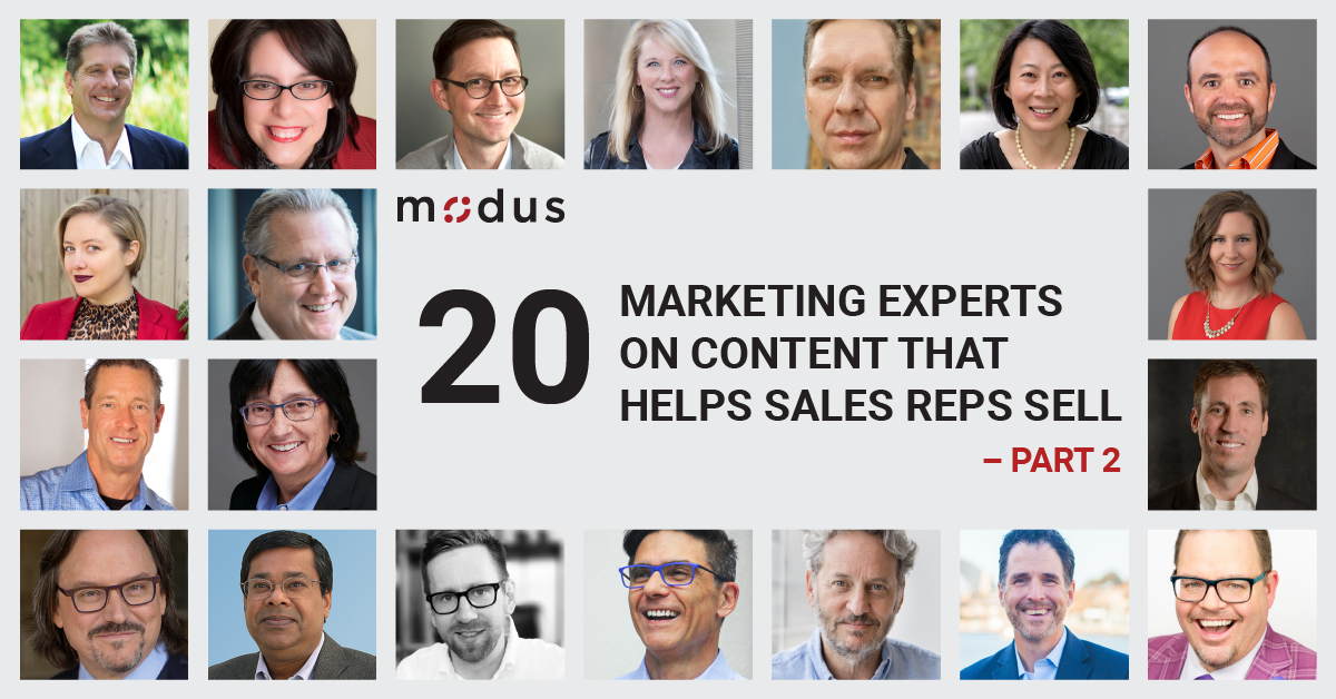 20 Marketing Experts on Content that Helps Sales Reps Sell - Part 2