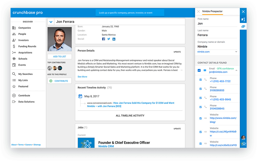 Be a Nimble Prospector in Crunchbase | Nimble Blog