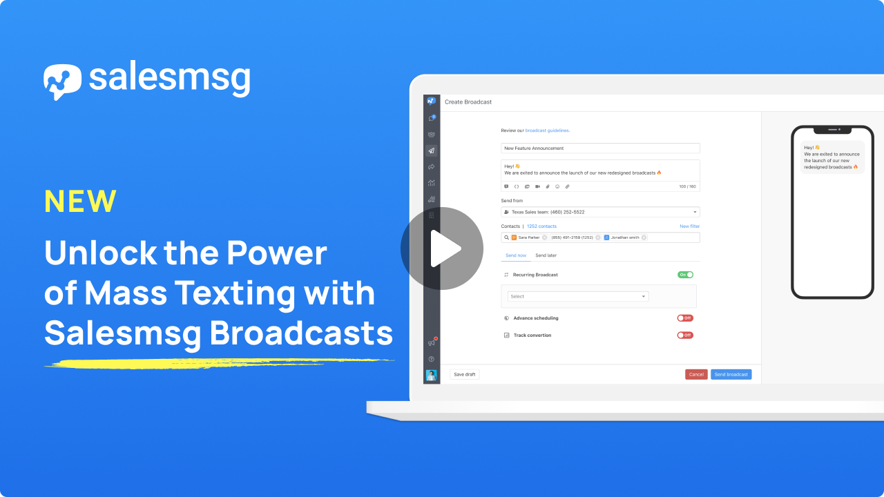 Salesmsg New & Improved Broadcasts