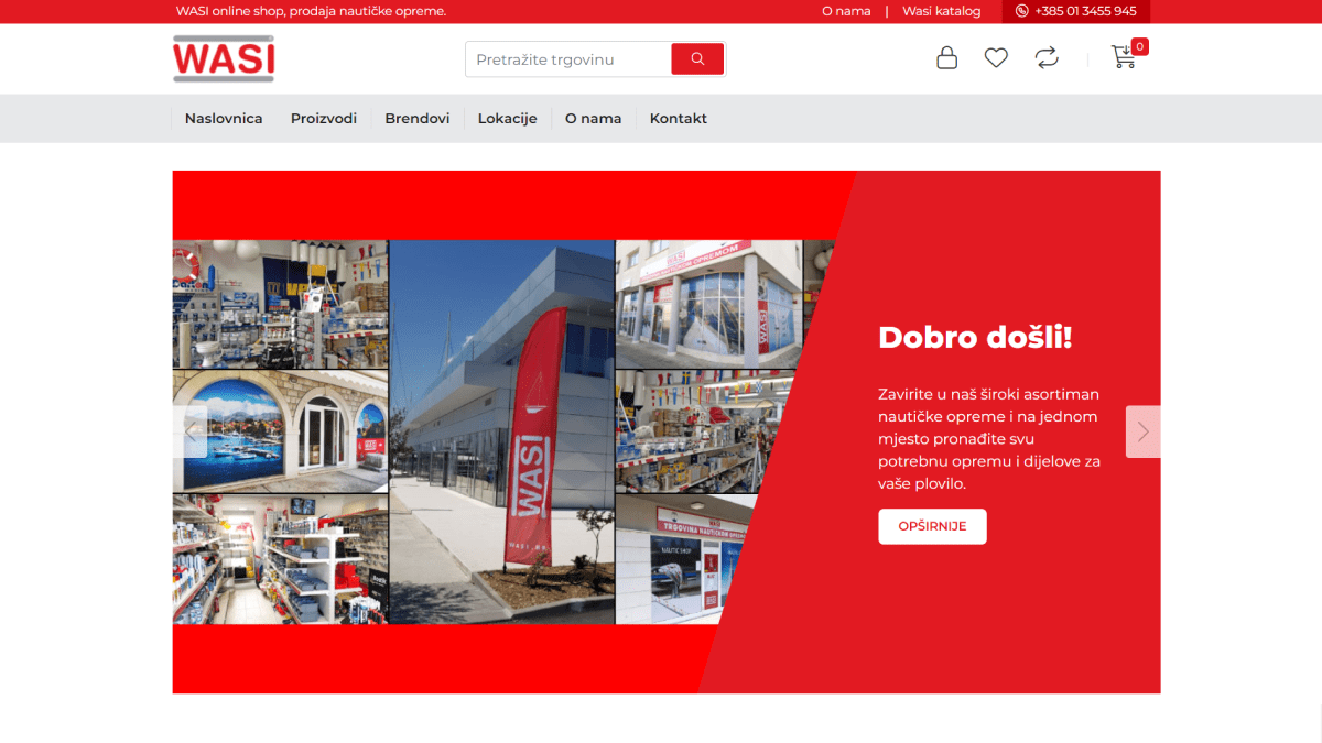 eCommerce solution for WASI Nautical store, a brand under the German Würth Group