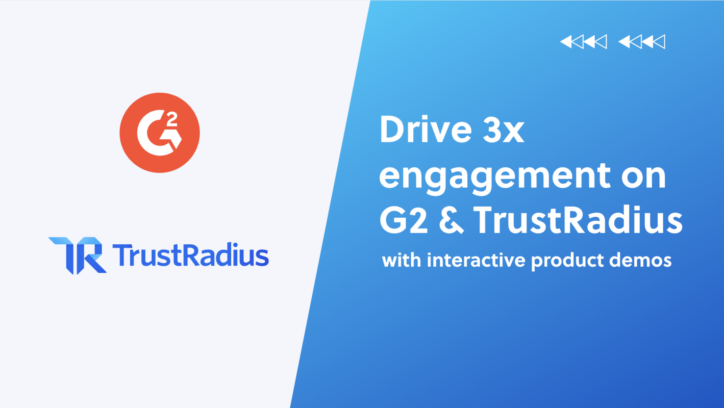 Drive 3x more engagement on your G2 & TrustRadius listing with interactive demos