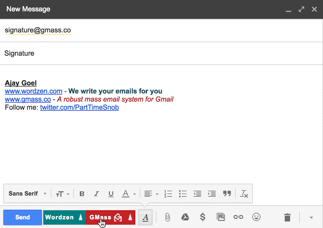 New hack to set your signature for Gmail email marketing campaigns with GMass