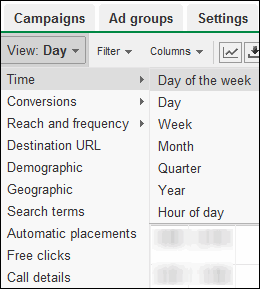 Google AdWords Dayparting: The AdWords Dimension Tab Time Report