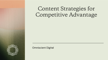 Content Strategies for Competitive Advantage