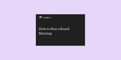How to Run a Board Meeting