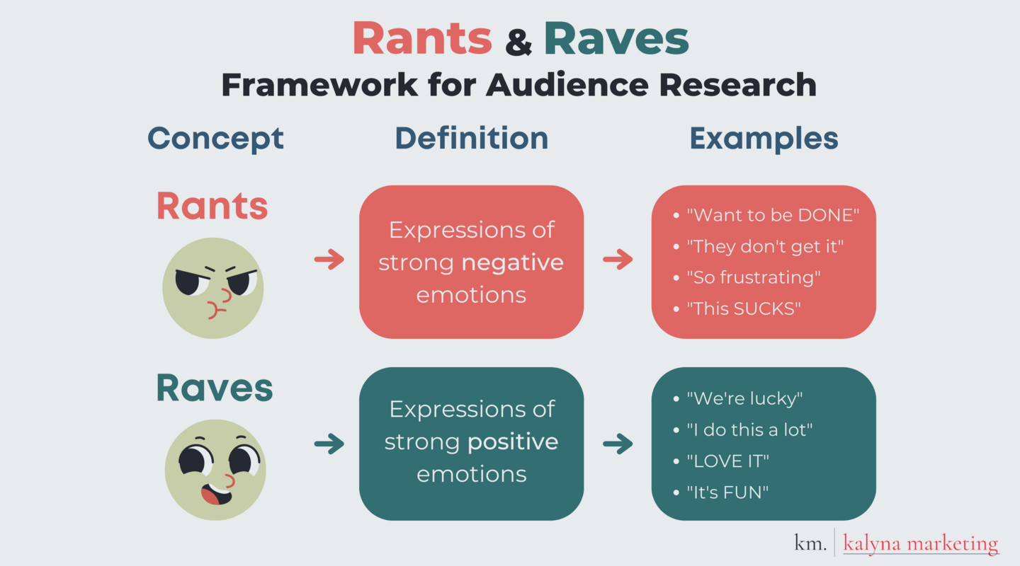 Rants & Raves Framework for Audience Research